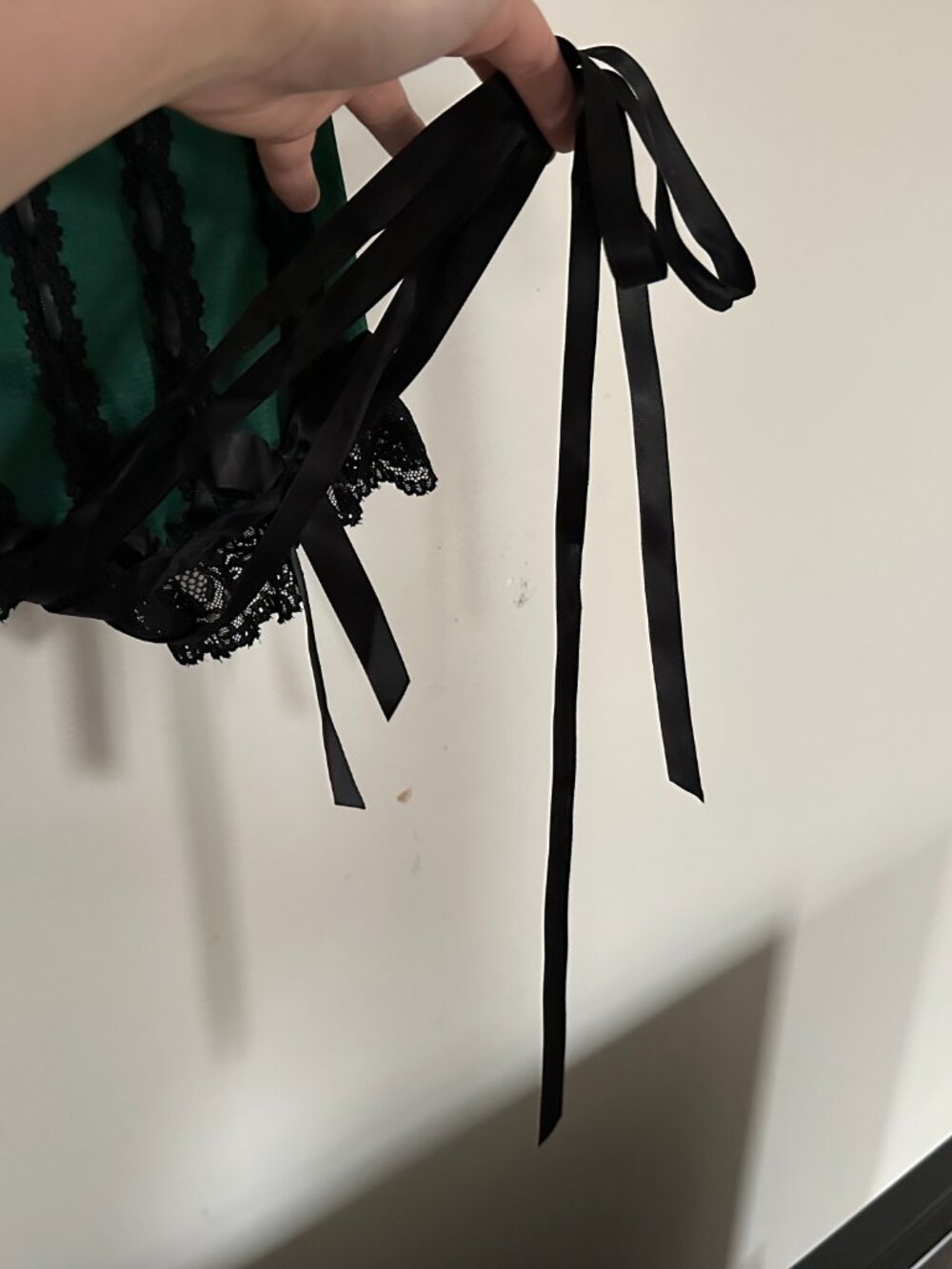 Dolls Kill Widow Gothic Elegance Lace Trim Corset Top Large - Picture 2 of 15